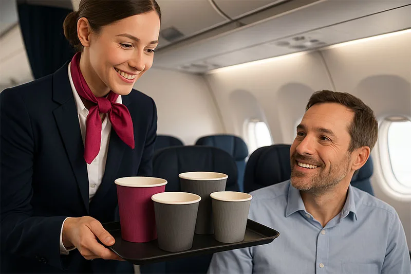 airline paper cups
