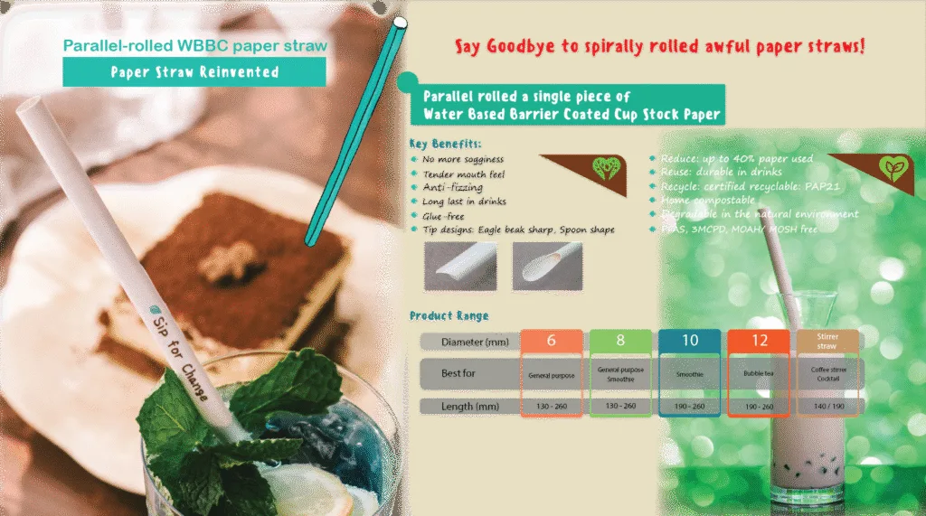 Parallel-rolled WBBC paper straw vs spirally rolled paper straw comparison