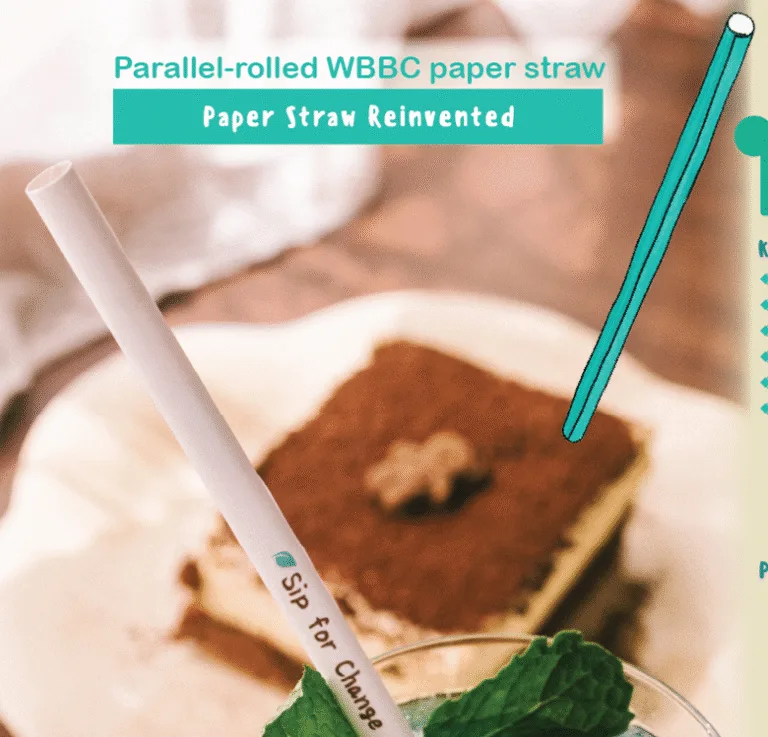 Parallel-rolled WBBC paper straw Tiptyopak